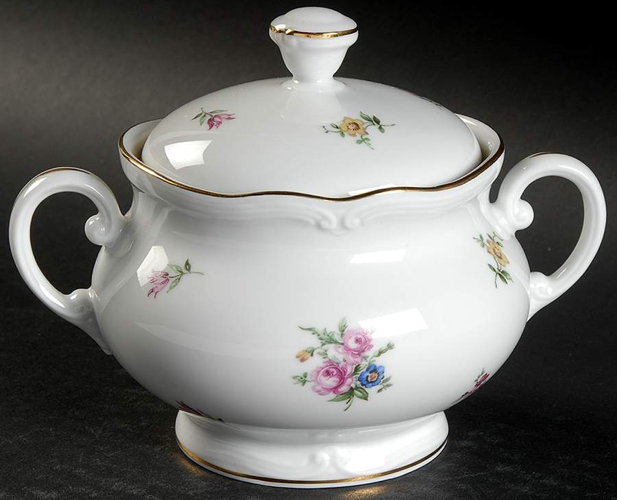 Dresden Flower Sugar Bowl & Lid by Furstenberg-1
