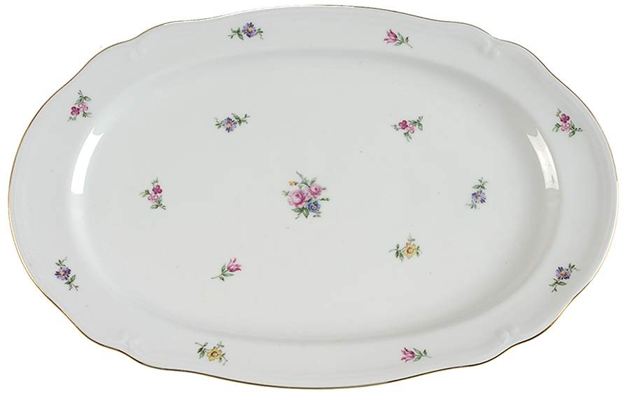 Dresden Flower 13" Oval Serving Platter by Furstenberg-1