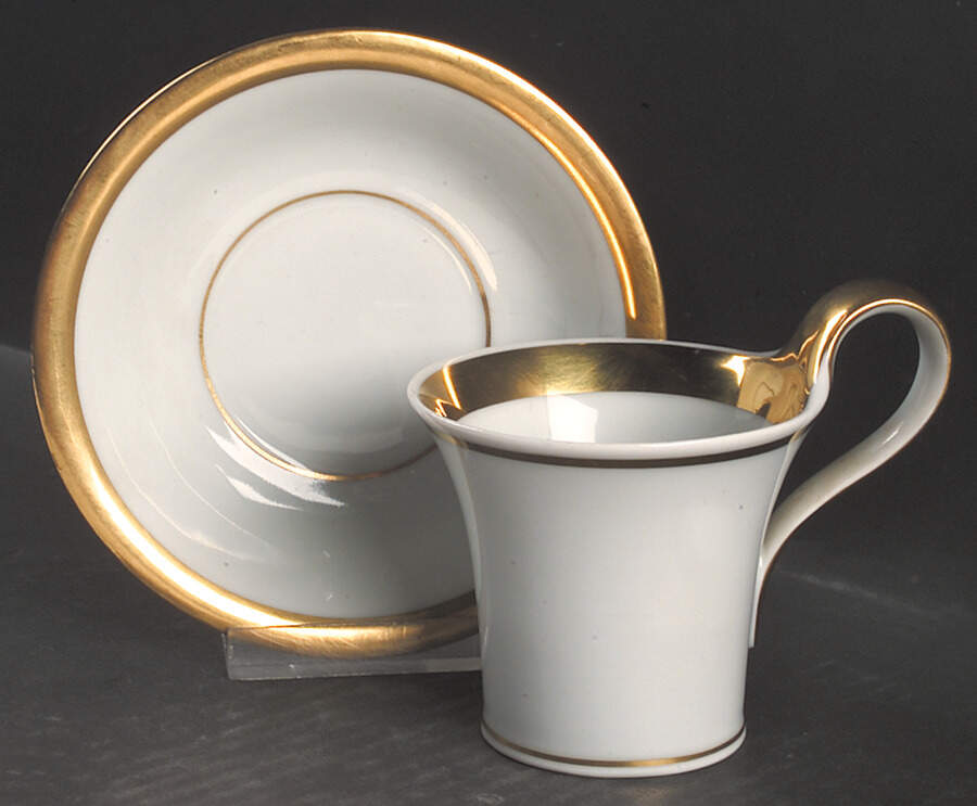 Empire Flat Cup & Saucer Set by Furstenberg-1