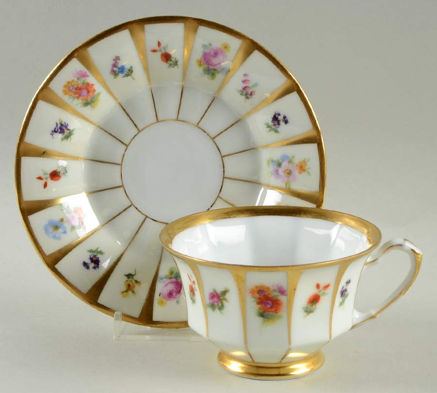 FUR3 Footed Cup & Saucer Set by Furstenberg-1