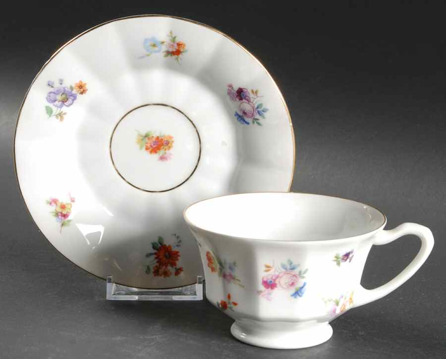 FUR4 Footed Cup & Saucer Set by Furstenberg-1