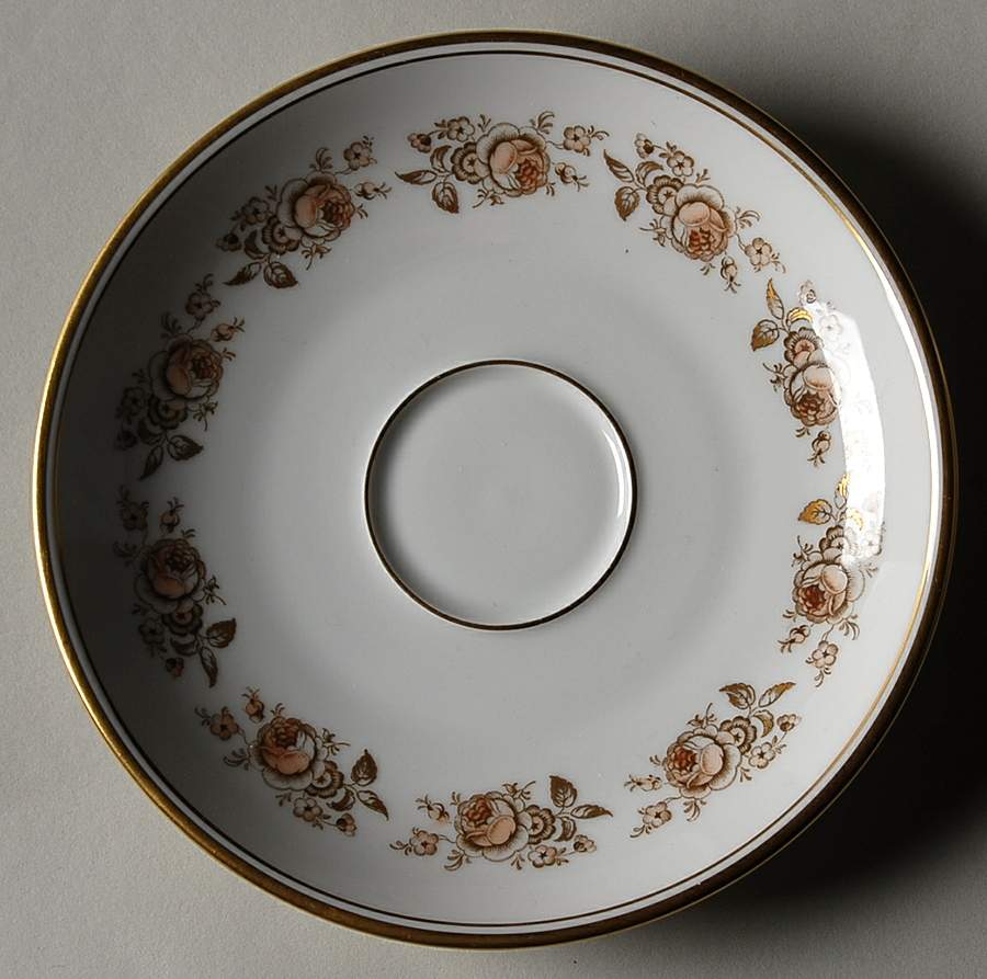 Gerverot Rose (Gold Verge) Saucer by Furstenberg-1