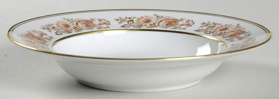 Gerverot Rose (Gold Verge) Rim Soup Bowl by Furstenberg-1