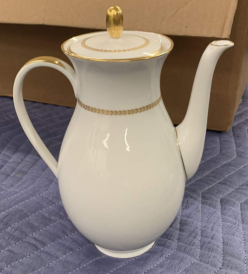 Golden Laurel Coffee Pot & Lid by Furstenberg-1