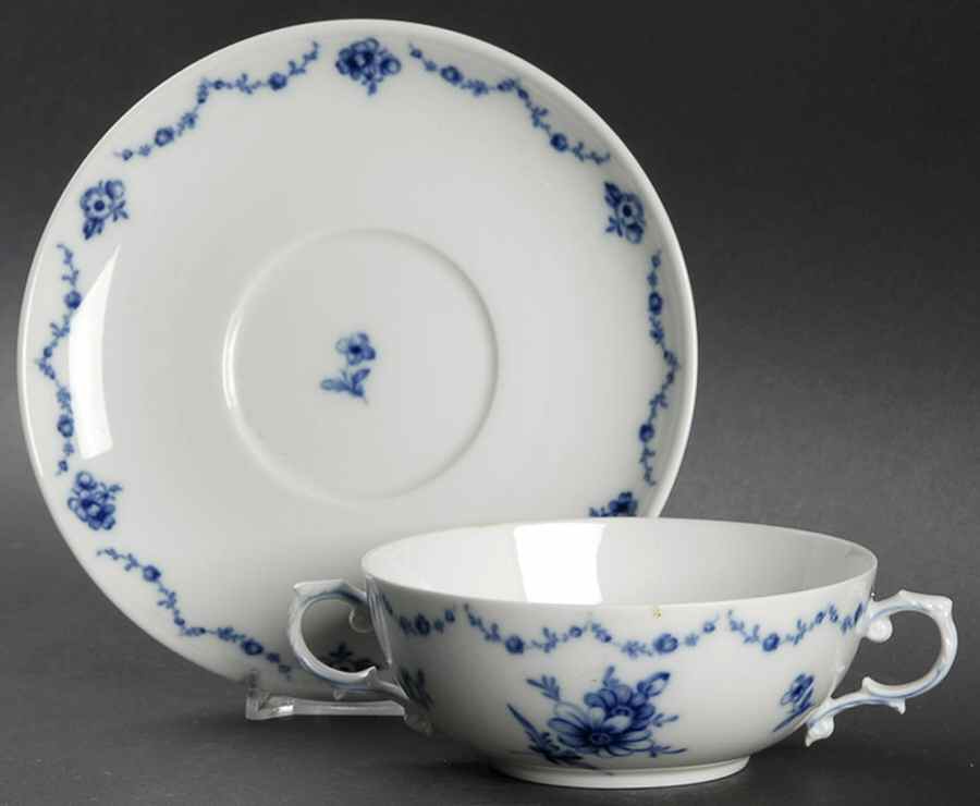 Lottine Flat Cream Soup Bowl & Saucer Set by Furstenberg-1