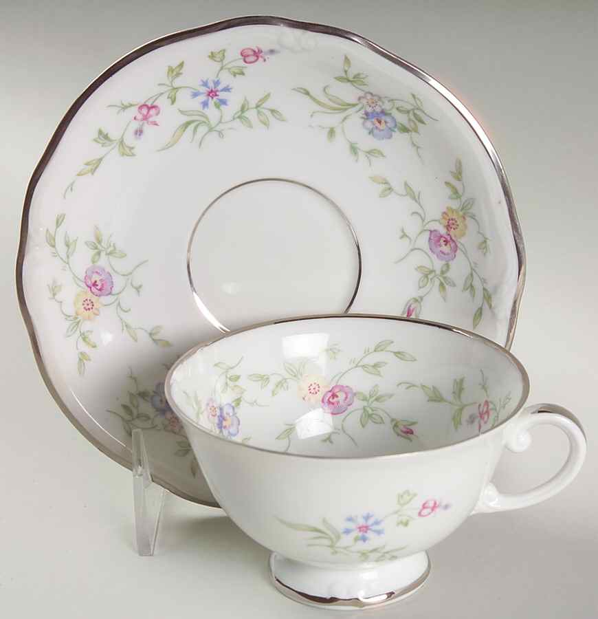 Lyric Footed Cup & Saucer Set by Furstenberg-1