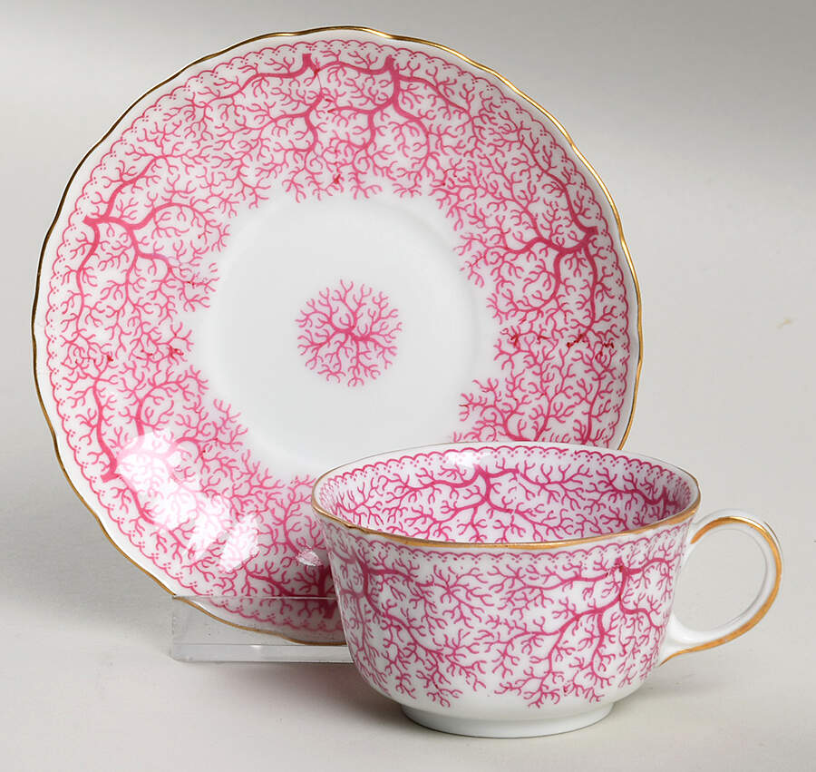 Park Lane Pink (Scalloped) Demitasse Cup & Saucer Set by Furstenberg-1