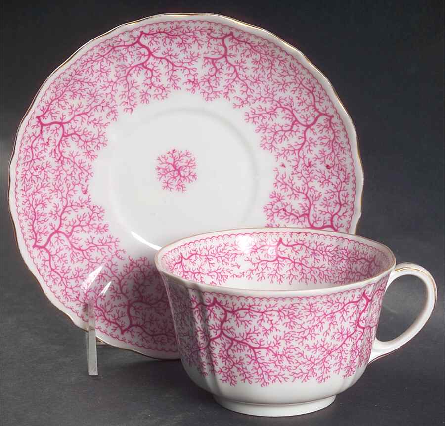 Park Lane Pink (Scalloped) Oversized Cup & Saucer Set by Furstenberg-1