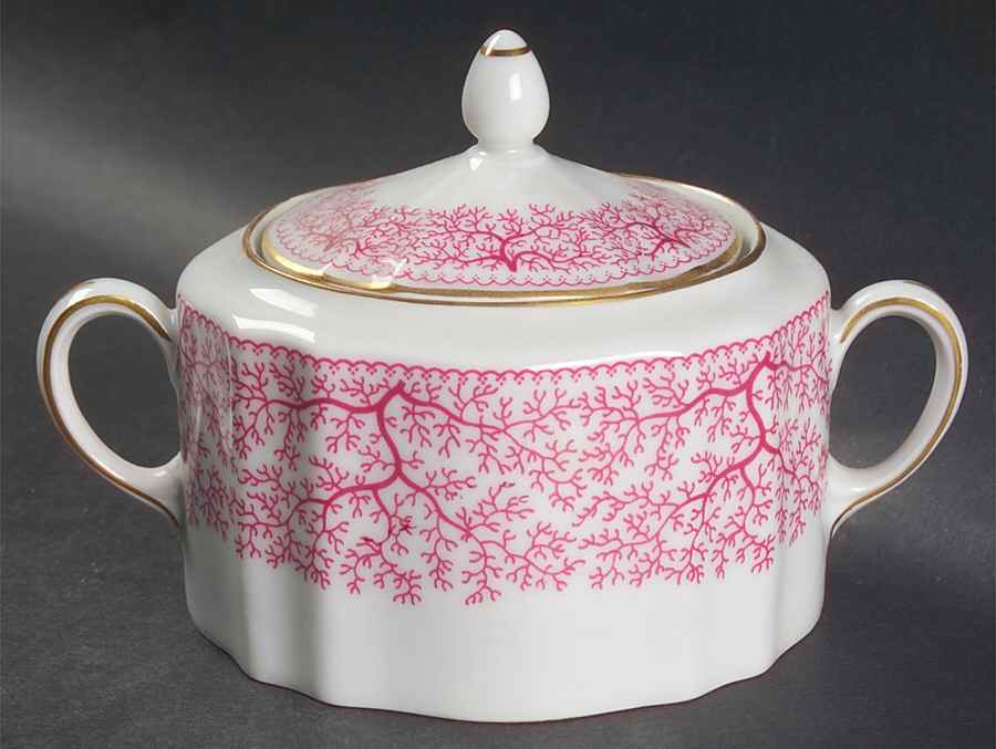 Park Lane Pink (Scalloped) Sugar Bowl & Lid by Furstenberg-1