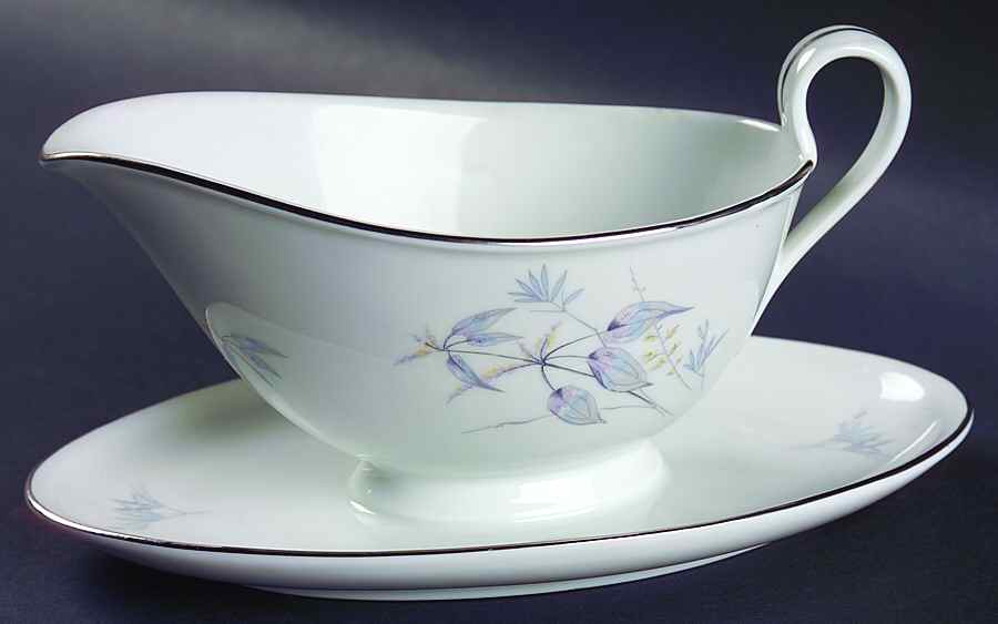 Pastel Gravy Boat with Attached Underplate by Furstenberg-1