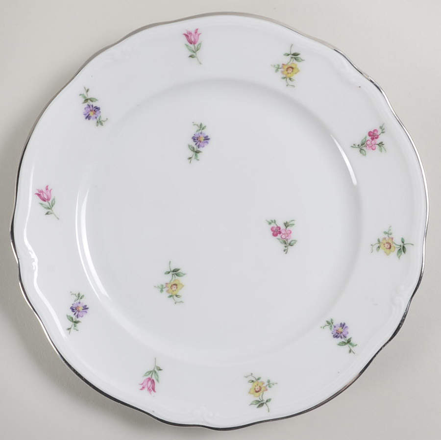 Priscilla (Floral Rim & Center) Salad Plate by Furstenberg-1
