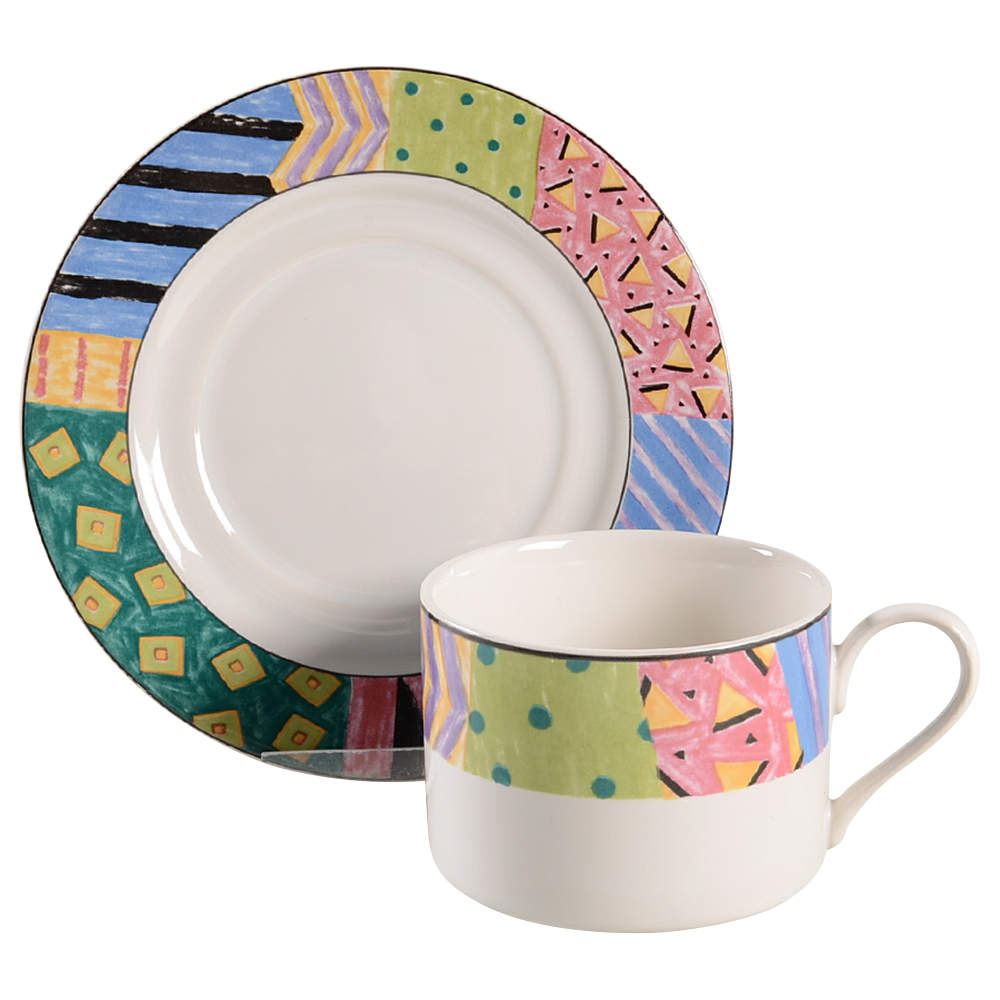 Aku Flat Cup & Saucer Set by Farberware-1