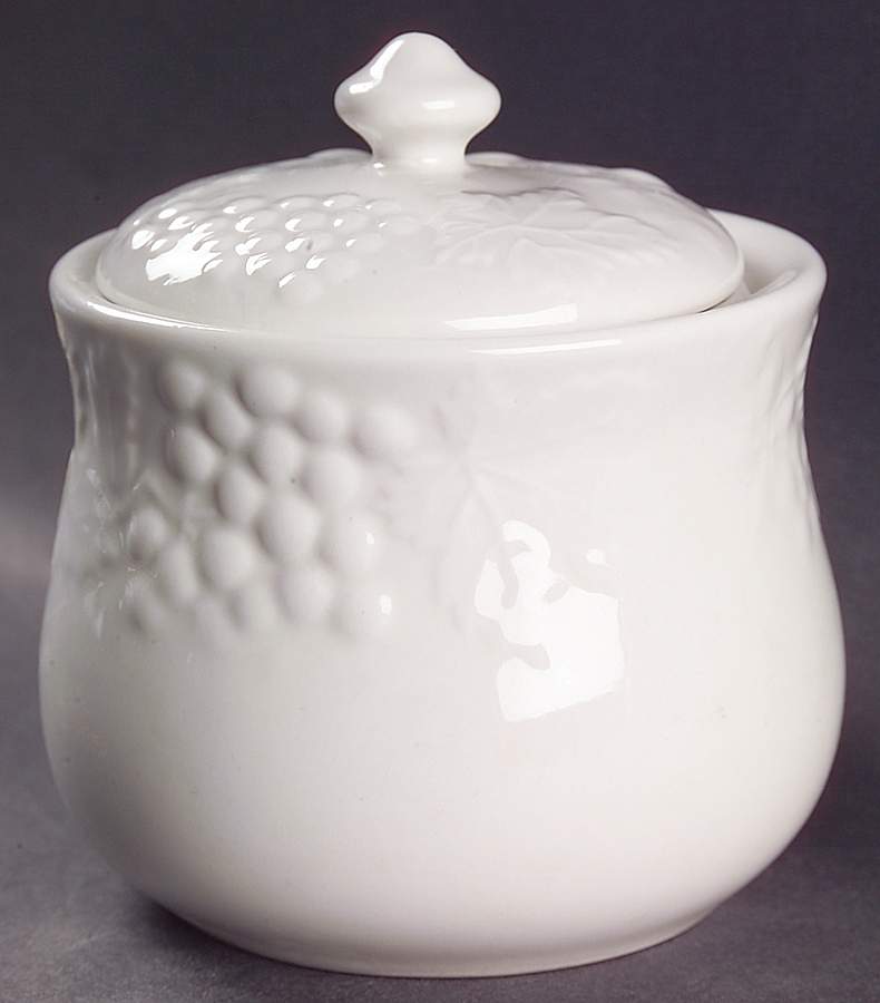 Blanc Sur Blanc Sugar Bowl & Lid by Farberware-1