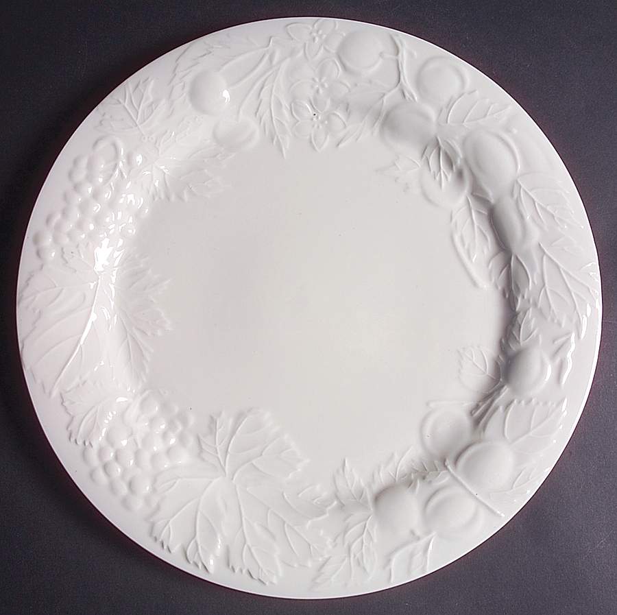 Blanc Sur Blanc 12" Chop Plate (Round Platter) by Farberware-1