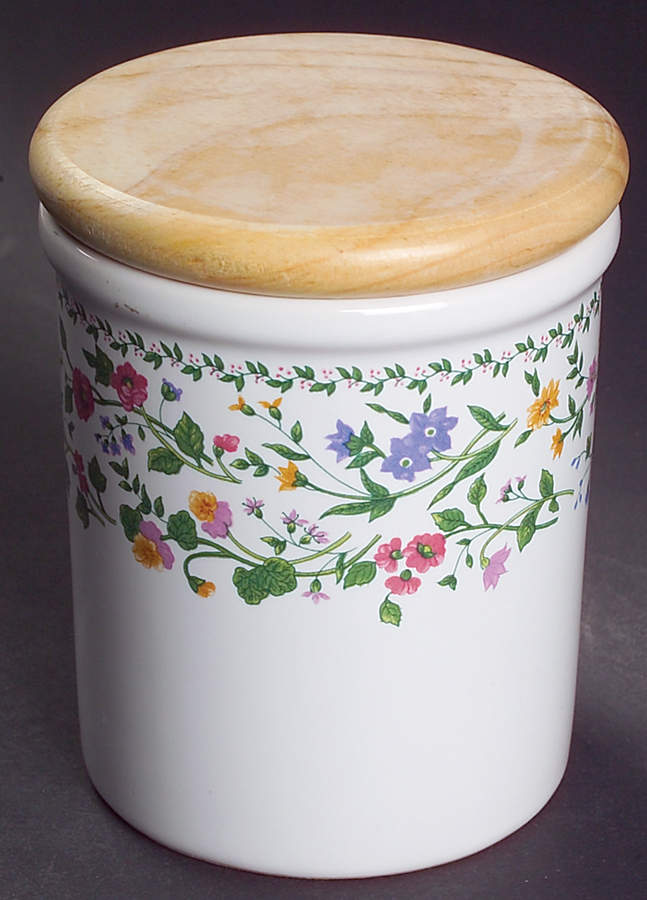 English Garden (225-225a, White Background) 7" Storage Jar & Lid by Farberware-1