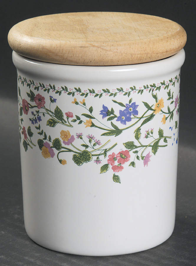 English Garden (225-225a, White Background) 6" Storage Jar & Lid by Farberware-1