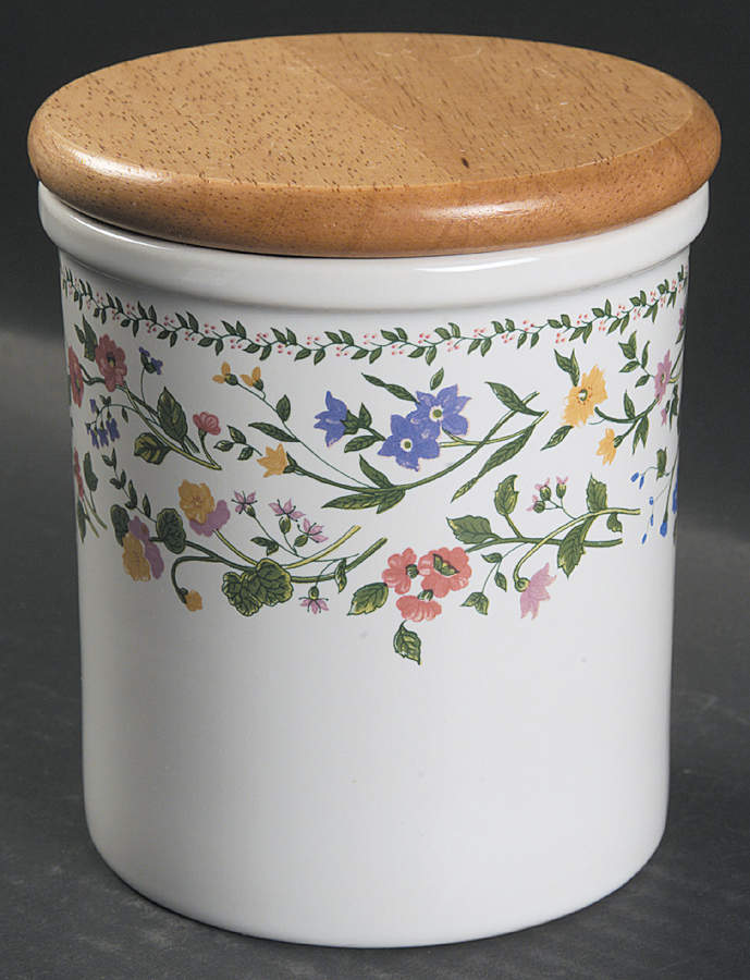 English Garden (225-225a, White Background) 5" Storage Jar & Lid by Farberware-1