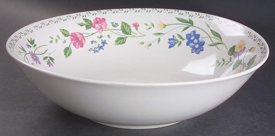 English Garden (225-225a, White Background) 9" Round Vegetable Bowl by Farberware-1
