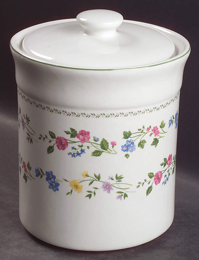 English Garden (225-225a, White Background) Large Canister & Lid by Farberware-1
