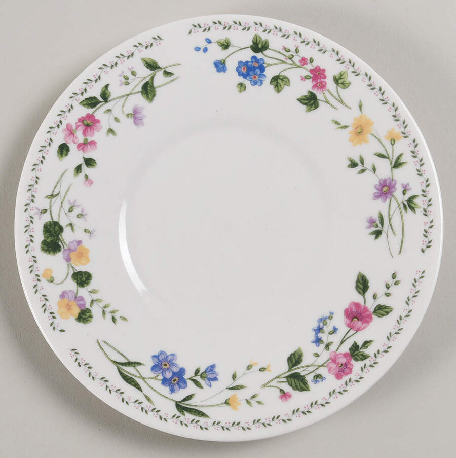 English Garden (225-225a, White Background) Saucer for Flat Cup by Farberware-1