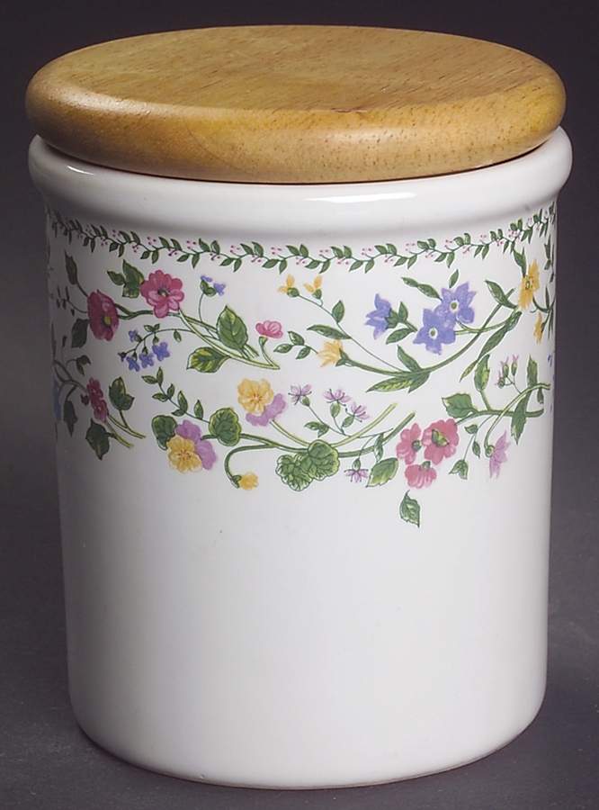 English Garden (225-225a, White Background) 4" Storage Jar & Lid by Farberware-1