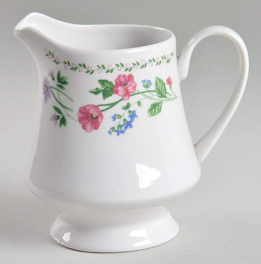 English Garden (225-225a, White Background) Footed Creamer by Farberware-1