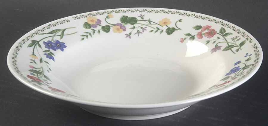 English Garden (225-225a, White Background) Rim Soup Bowl by Farberware-1