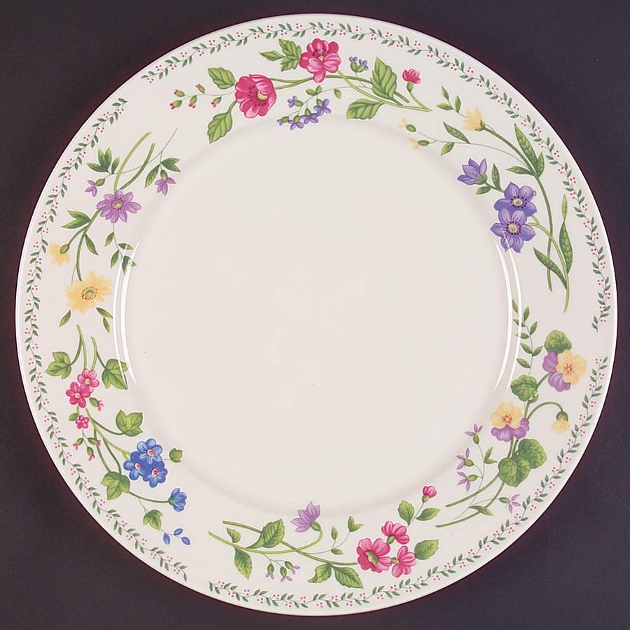 English Garden (225-225a, White Background) 12" Chop Plate (Round Platter) by Farberware-1