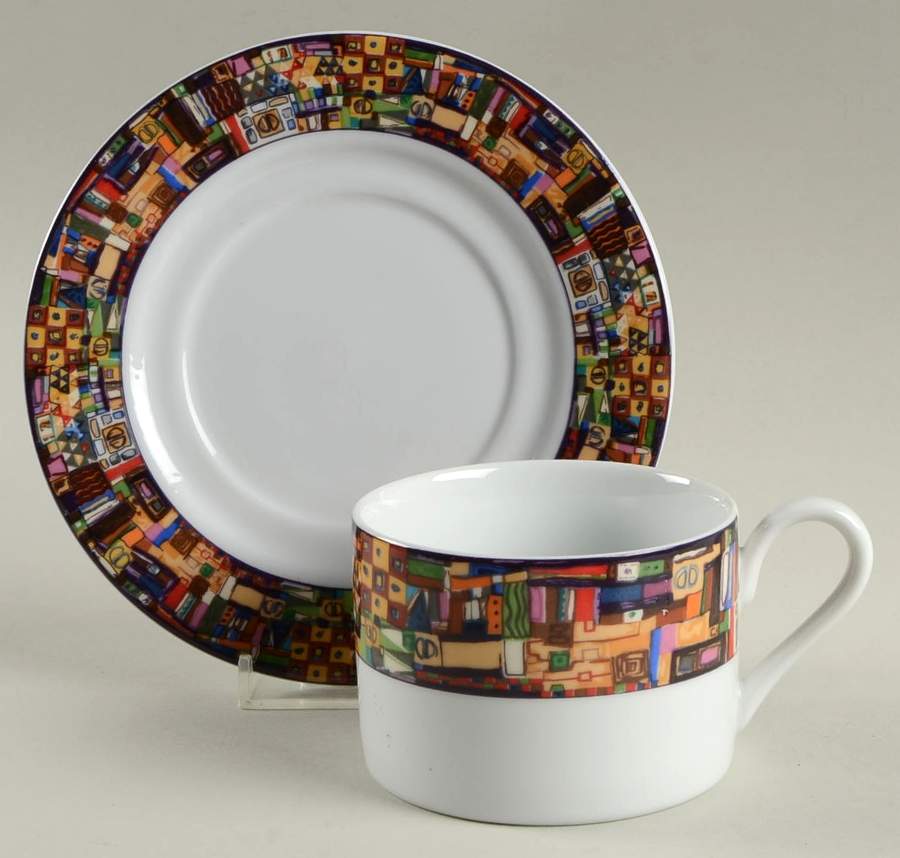 Park Avenue Flat Cup & Saucer Set by Farberware-1