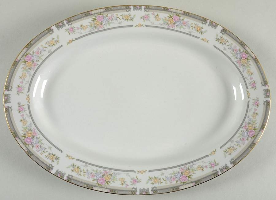 Southampton (Design Off Edge) 14" Oval Serving Platter by Farberware-1