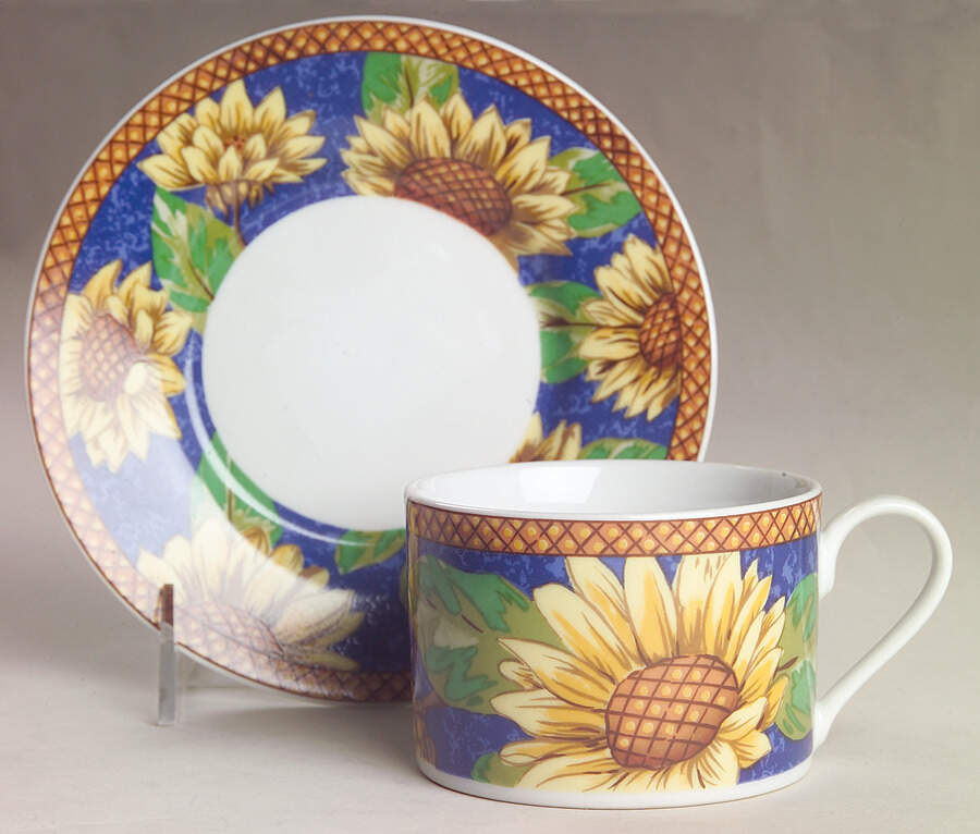 Sunflower Sensation Flat Cup & Saucer Set by Farberware-1