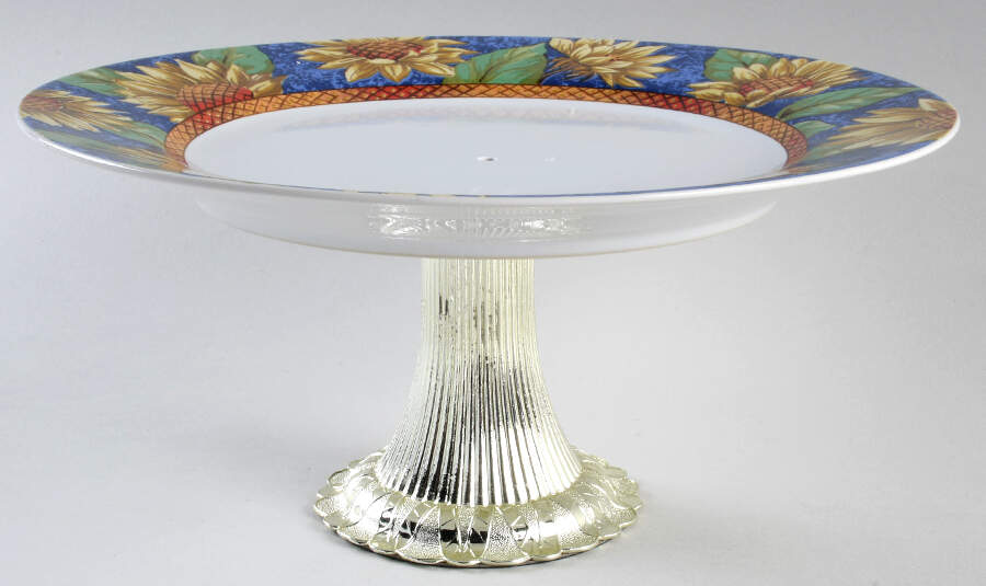 Sunflower Sensation Cake Stand with 4"-5" Metal Pedestal  Hc by Farberware-1
