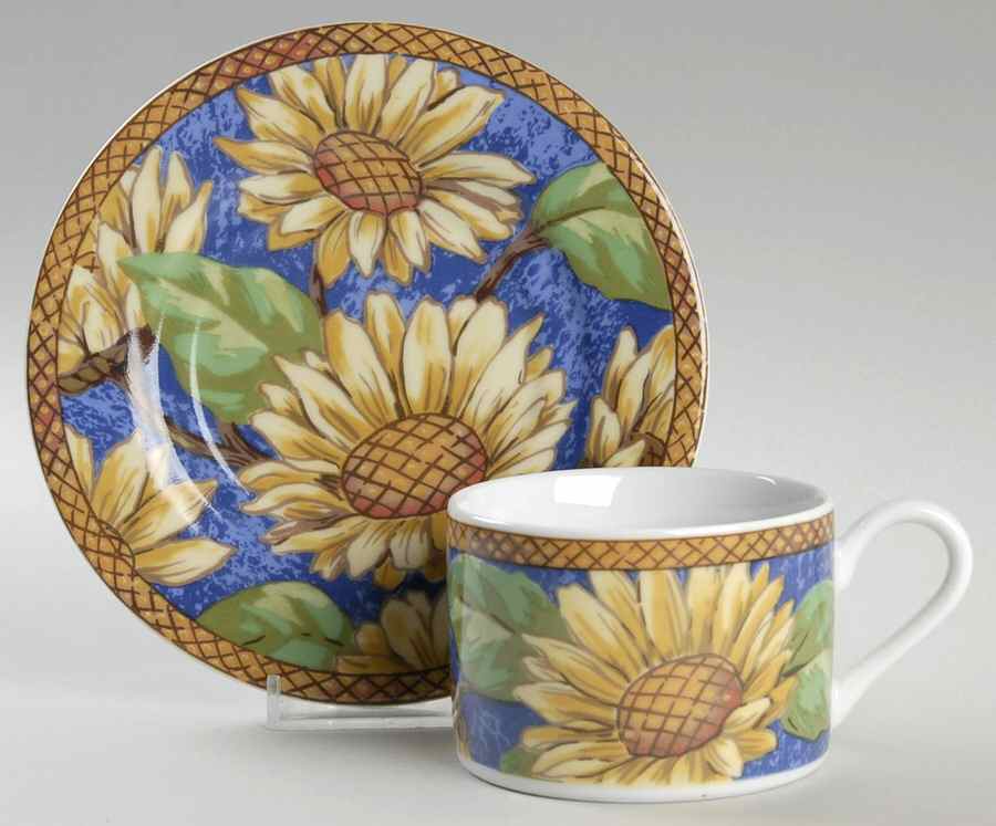 Sunflower Sensation Flat Cup & Saucer Set by Farberware-1