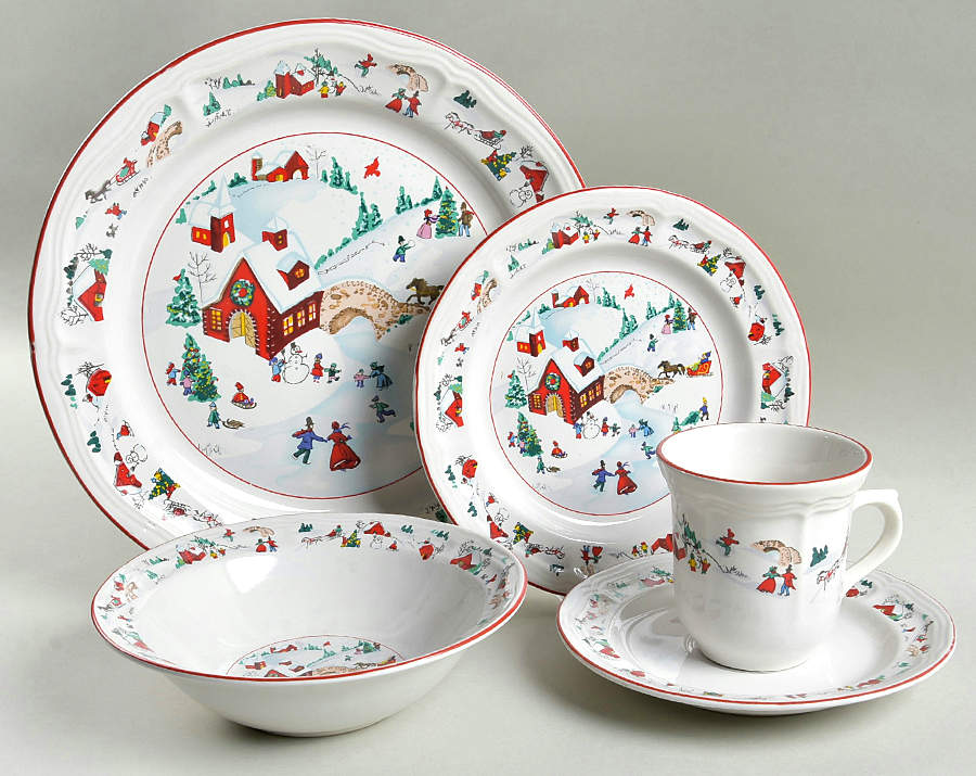 White Christmas 5 Piece Place Setting by Farberware-1