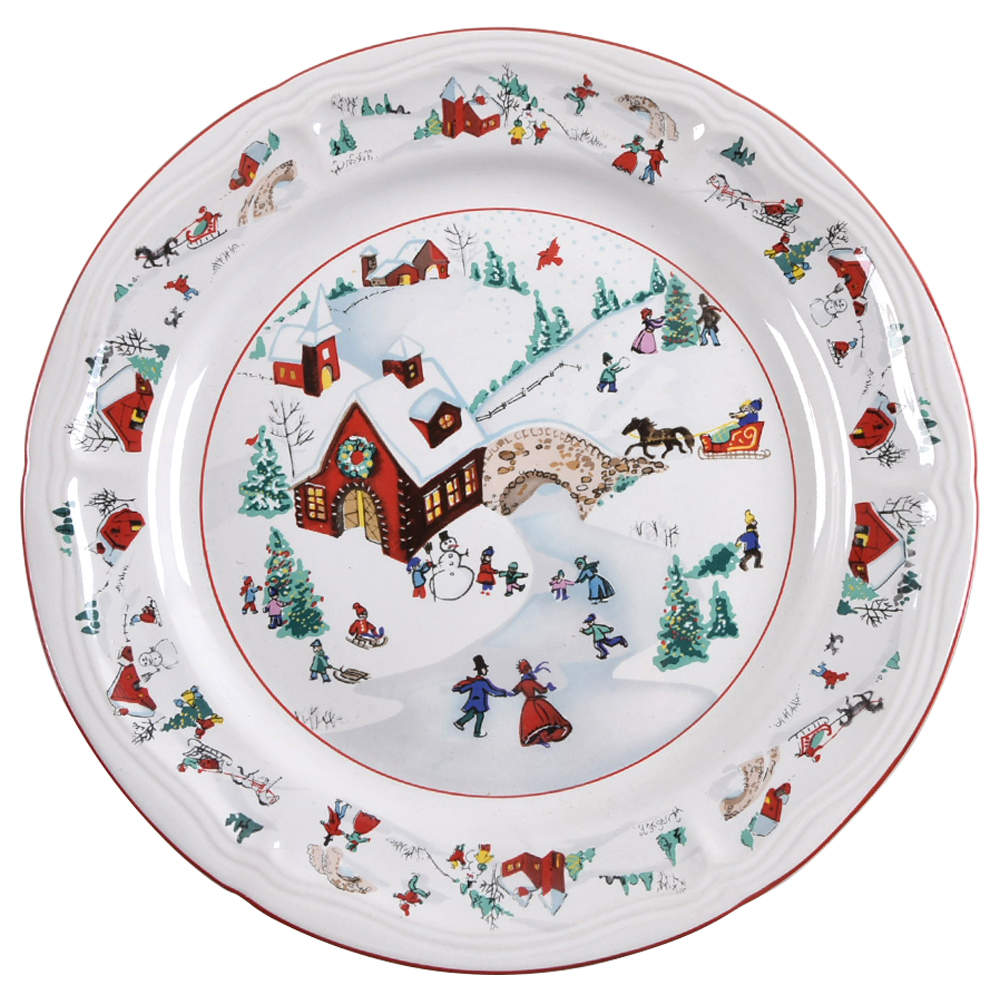 White Christmas Dinner Plate by Farberware-1