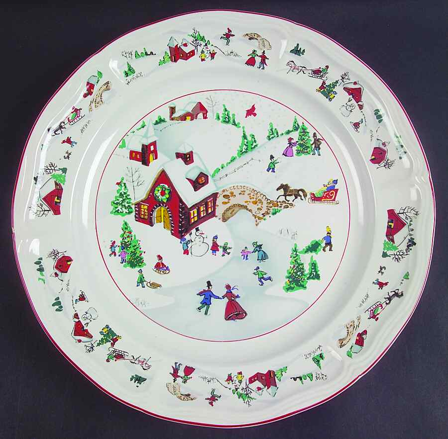 White Christmas 12" Chop Plate (Round Platter) by Farberware-1