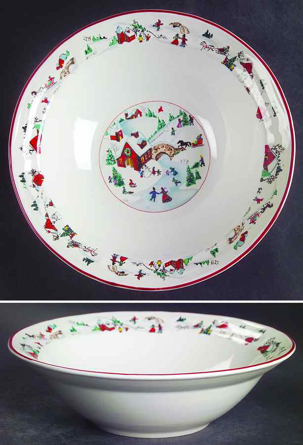 White Christmas Soup/Cereal Bowl by Farberware-1