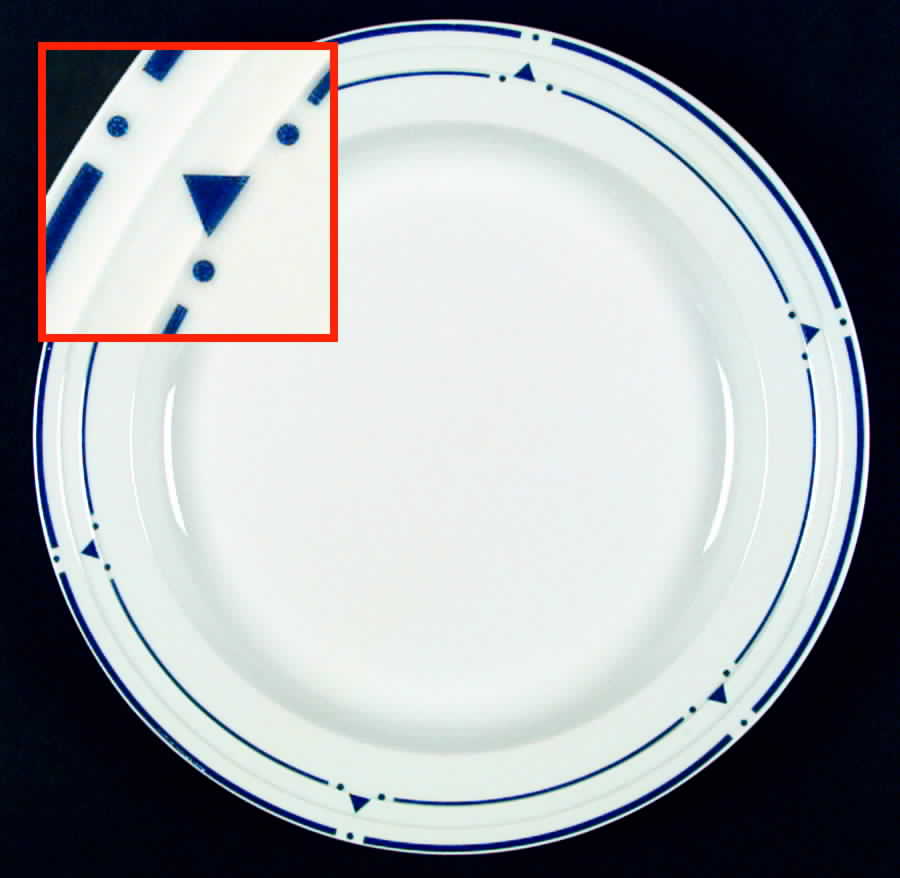 Kristen (Blue Lines with Dots) Dinner Plate by Fairwinds-1
