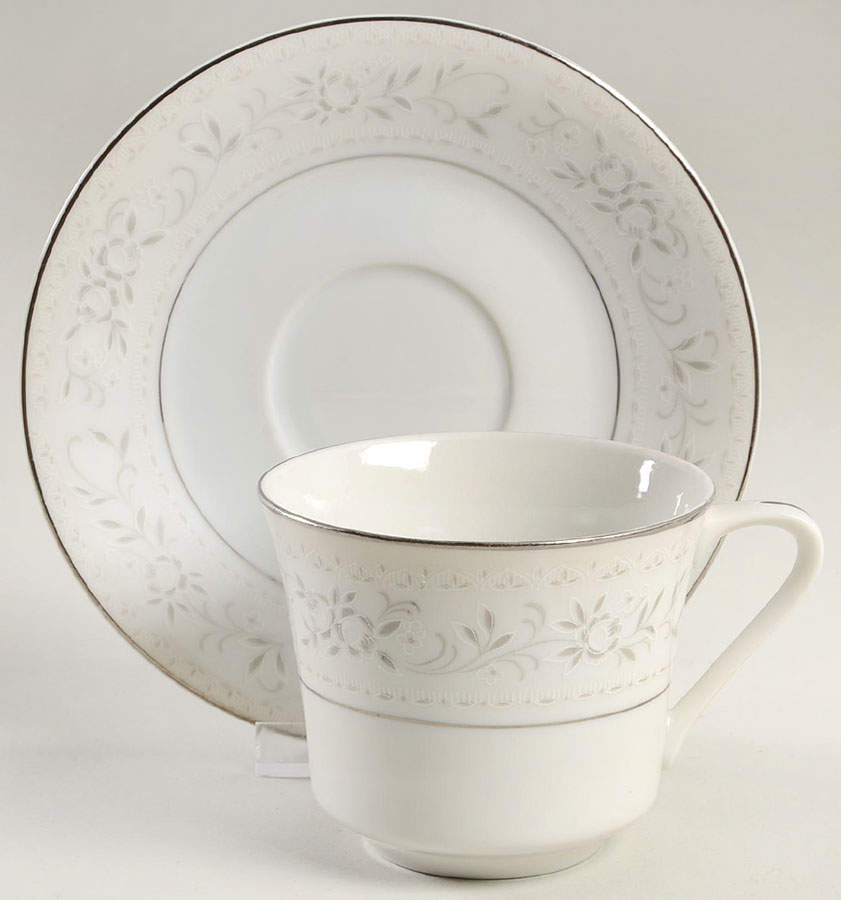 Helena Flat Cup & Saucer Set by Fine China of Japan-1