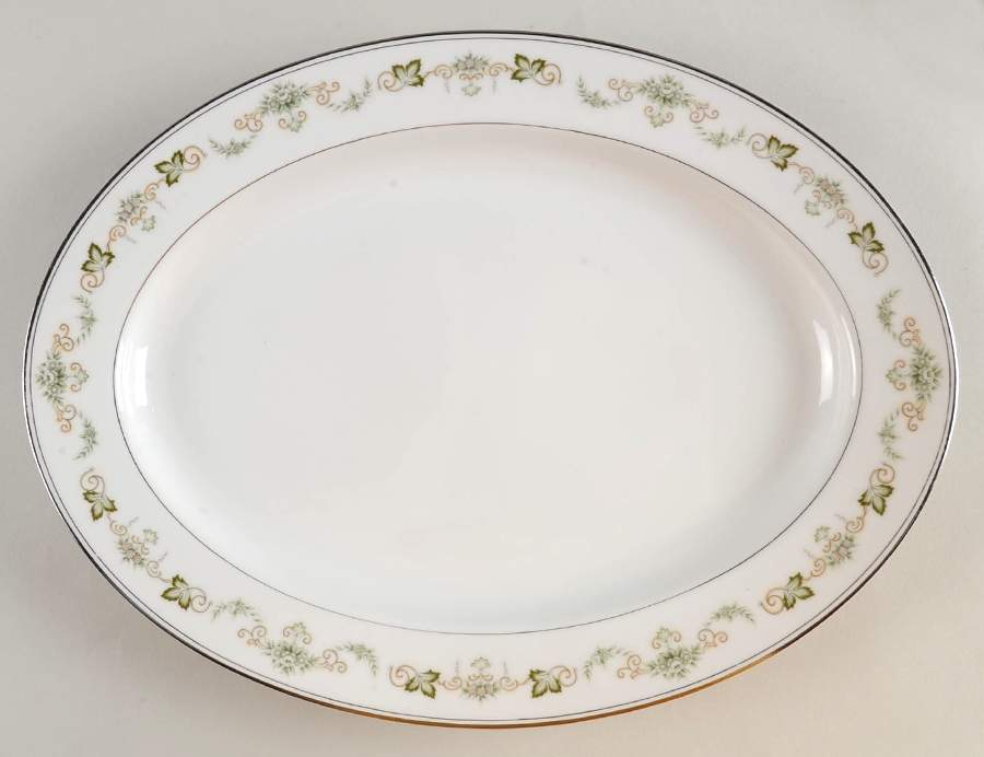 Karen 14" Oval Serving Platter by Fine China of Japan-1