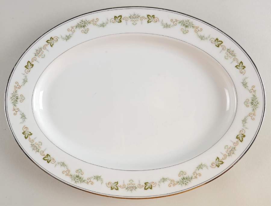Karen 12" Oval Serving Platter by Fine China of Japan-1