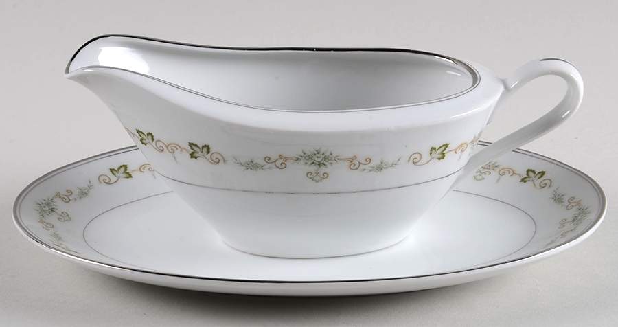 Karen Gravy Boat & Underplate/Relish by Fine China of Japan-1