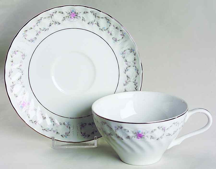 Devon Flat Cup & Saucer Set by Fine China of Japan-1