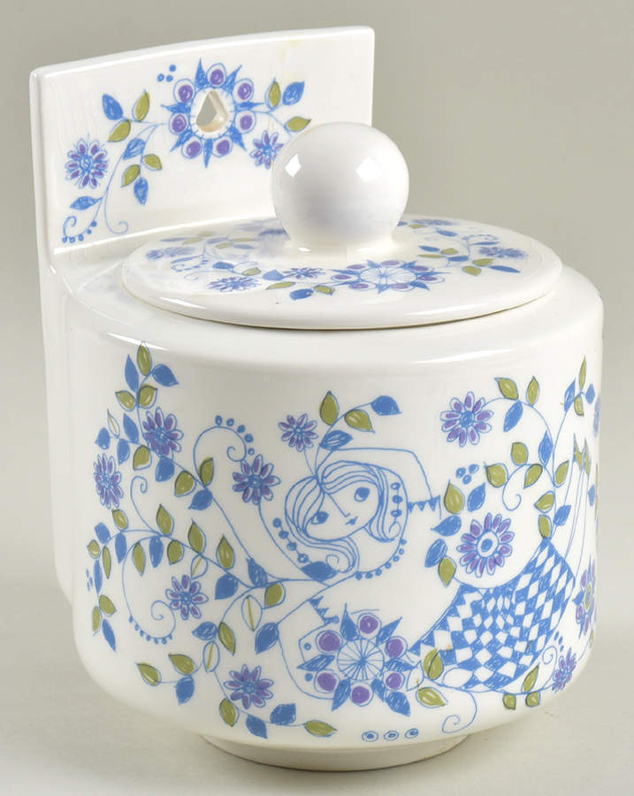 Lotte (Coupe) 6" Wall Hanging Storage Jar & Lid by Figgjo (Norway)-1