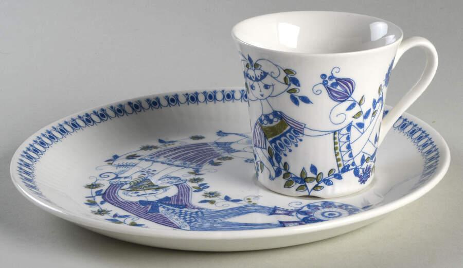 Lotte (Coupe) Snack Plate & Cup Set by Figgjo (Norway)-1