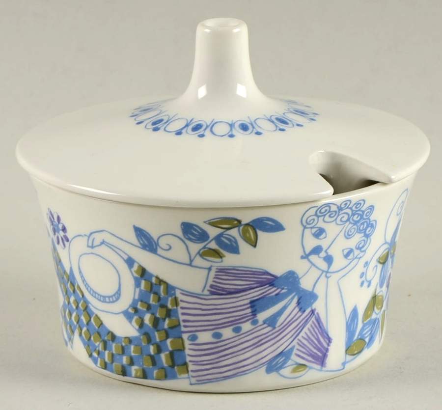 Lotte (Coupe) Mini Sugar Bowl & Lid by Figgjo (Norway)-1