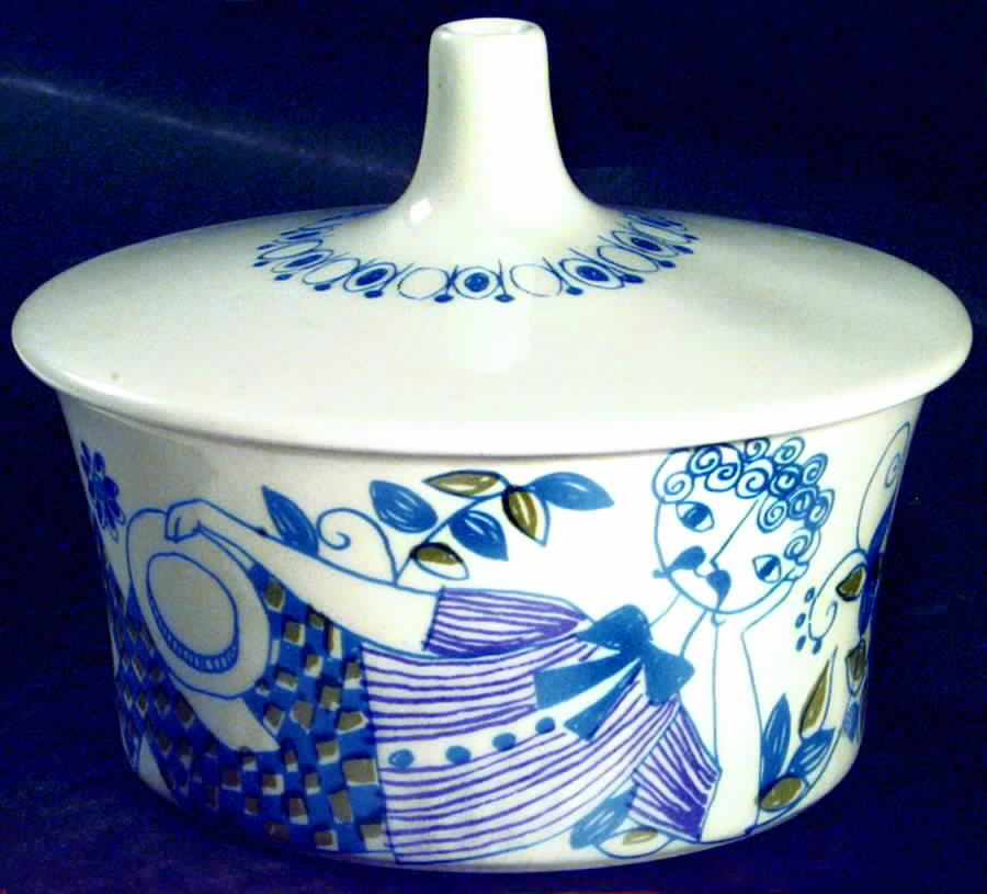 Lotte (Coupe) Mini Sugar Bowl & Lid by Figgjo (Norway)-1