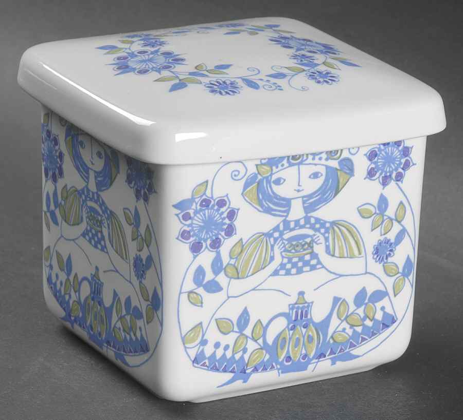 Lotte (Coupe) Square Box with Lid by Figgjo (Norway)-1