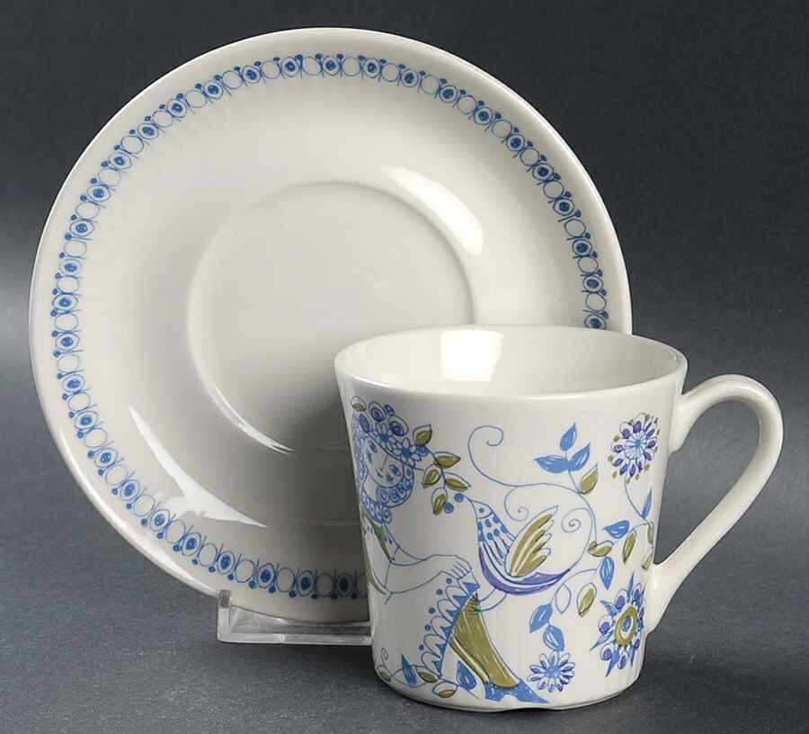 Lotte (Coupe) Flat Cup & Saucer Set by Figgjo (Norway)-1