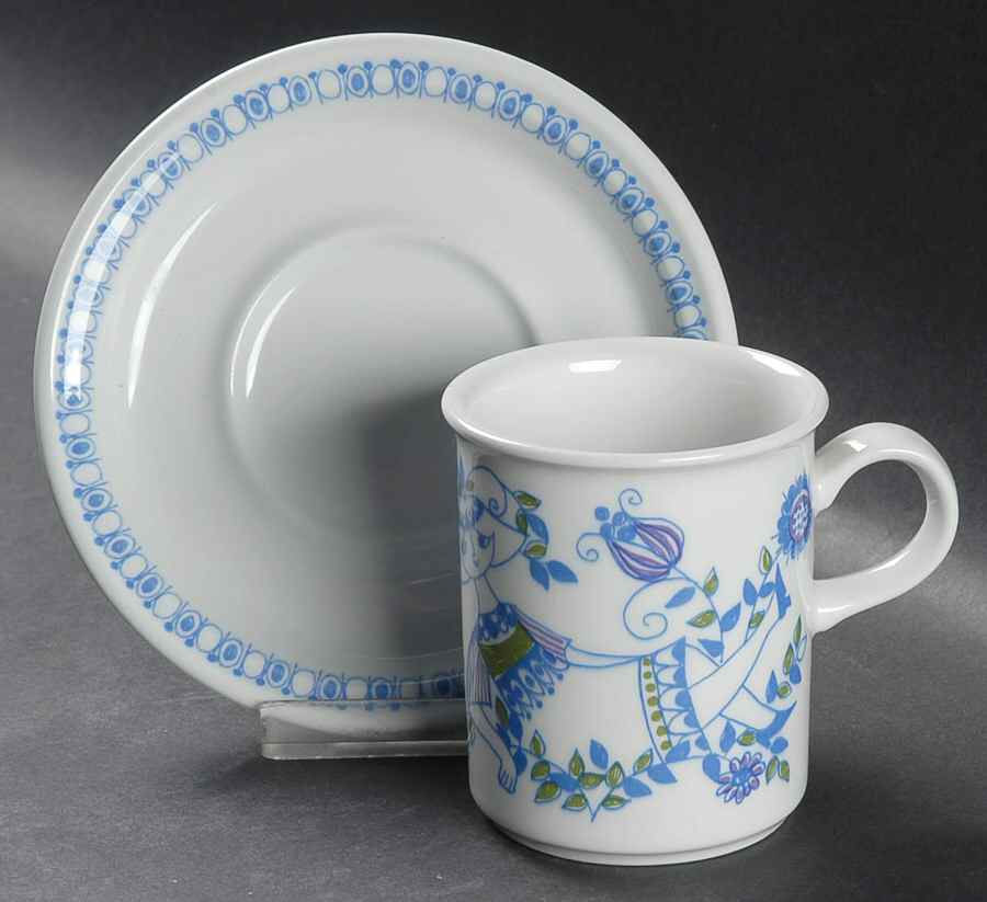Lotte (Coupe) Flat Cup & Saucer Set by Figgjo (Norway)-1